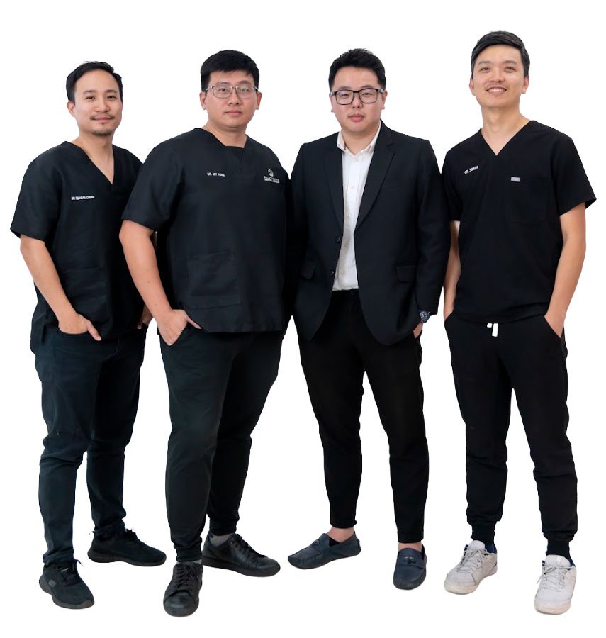 Founders of Platinum Dental Group — Dr Jet Yong, Dr Reagan Chong, Dr Simon Chin